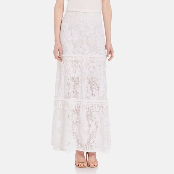 ELIE TAHARI Tayla White Lace Maxi Skirt - Picture 3 of 5